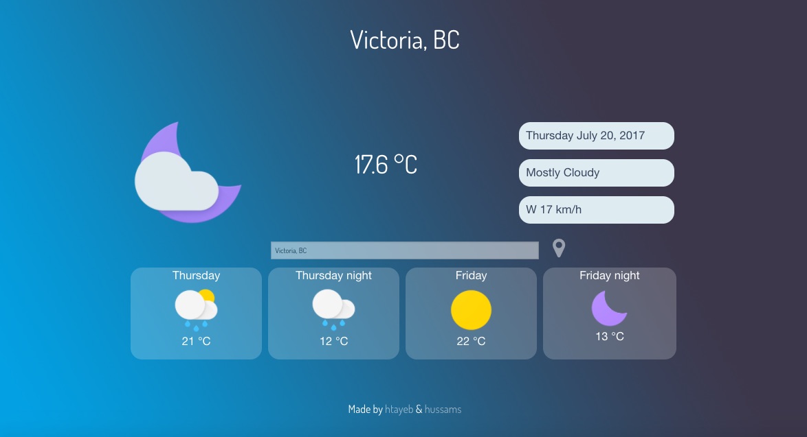 weather forcasting show Canada weather my weather .getWeather